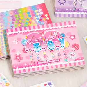 20 Pcs Vibrant Funland Deco Sticker Book Sticker Packs Handmade Material Collage DIY Photo Frame Scrapbook Diary Album Calendar Decoration for
