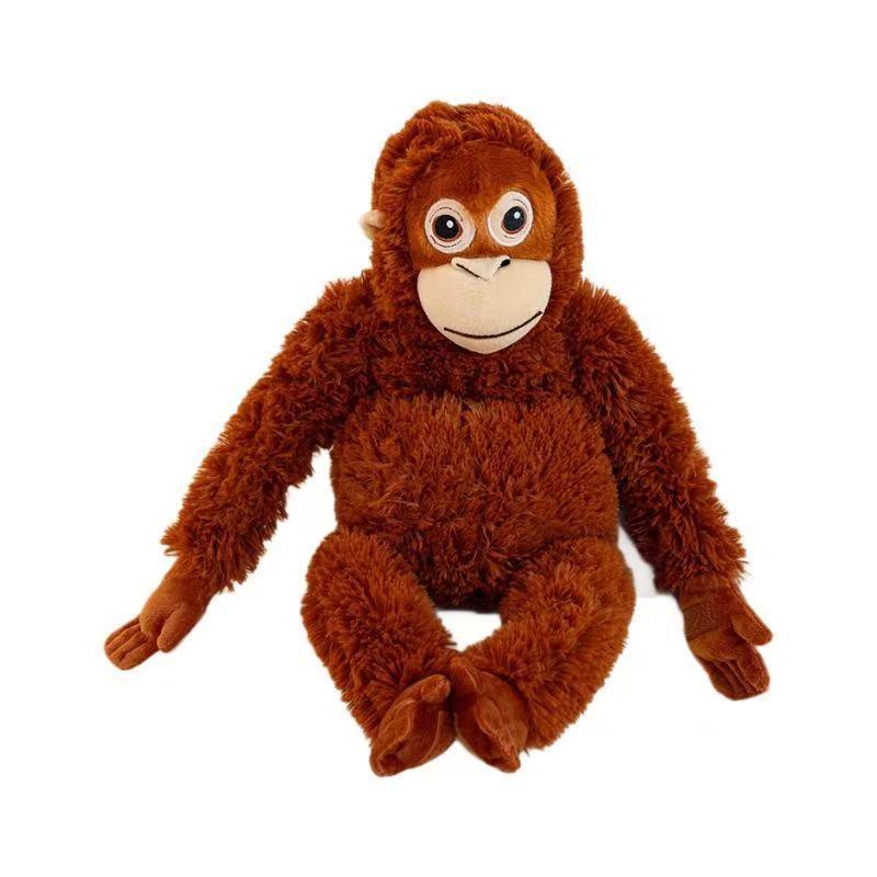 Cute Monkey Plush, Brown Gorilla Doll, Gibbon Throw Pillow, Suitable for Young People