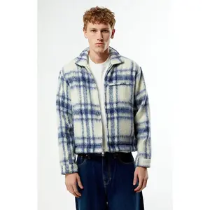 Pacsun Men's Sedona Blue & White Plaid Gas Jacket Pacsun Men's Sedona Blue & White Plaid Gas Jacket
