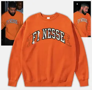 Tennessee Finesse Embroidered Crewneck - As Seen on Drake Football Oversized Festive Long Sleeve Fleece Menswear Embroidery unisex sweatshirt