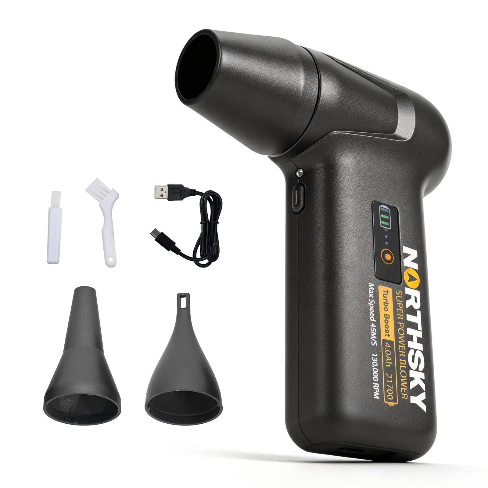 Compressed Air Duster 130000RPM Electric Air Duster with LED Display, 4000mAh Rechargeable Cordless Air Blower 3 Speeds Keyboard Cleaner for Computer PC Laptop Camera Car