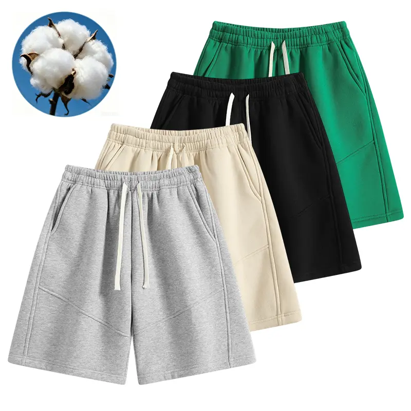 Men's Soft Elastic Cotton Knit Shorts - Casual Menswear Apparel with Loose Fit, Adjustable Drawstring Waistband for Lounging, Workouts, Men's Shorts