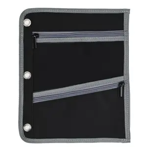 Enday Large Pencil Pouch for 3 Ring Binder, 3-Pocket Flat Pencil Pouch, Zippered Binder Pencil Pouches