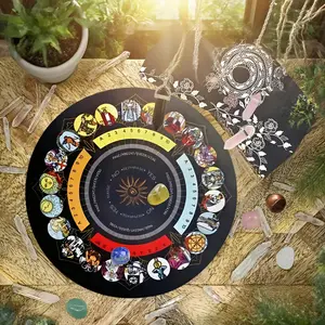 Rubber Ritual Pendulum Board Mat, Divination Pendulum Set for Magic Card Enthusiasts, Witchcraft Props for Halloween, Christmas & Parties, Tabletop Game & Home Decor Kit