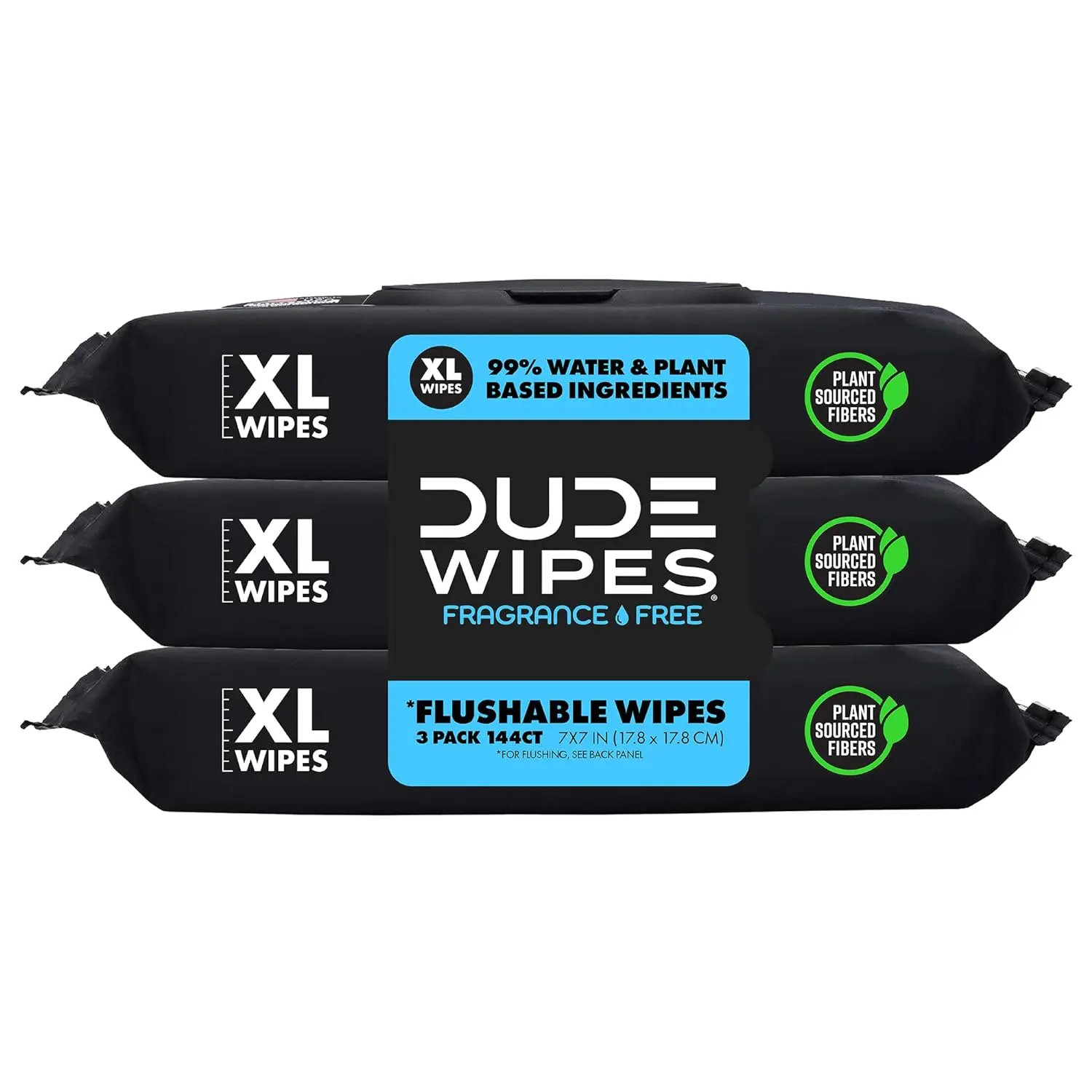 DUDE - Flushable  - 3 Pack, 150 Wipes - Unscented Extra-Large Adult Wet Wipes - Vitamin-E & Aloe - Septic and Sewer Safe Napkin Disposable