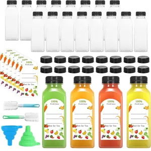 30 Pcs 12 Oz Plastic Juice Bottles with Caps,Clear Reusable Water Bottle & Tamper Proof Lids,Juice Containers for Fruit Juice,Smoothies,Coffee - Food Grade & Leakproof Travel Containers