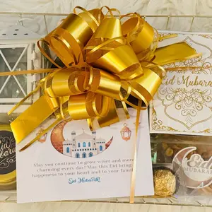 Eid Gold Gift Basket with Card