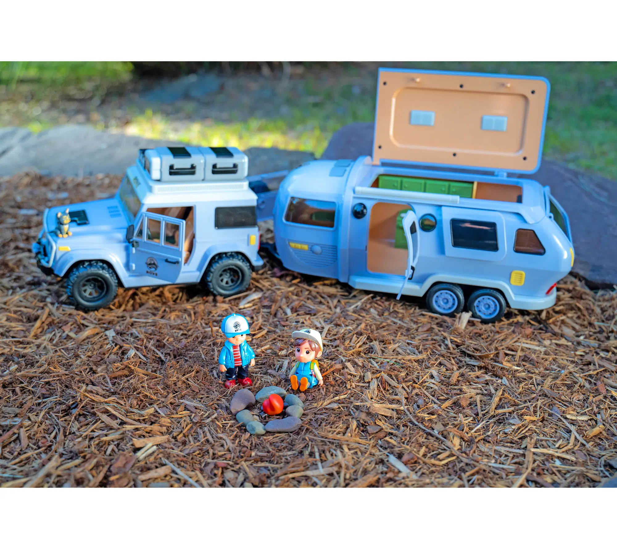 ROVE Vehicle Playset with Camper Figurine Toys ROVE Vehicle Playset with Camper Figurine Toys