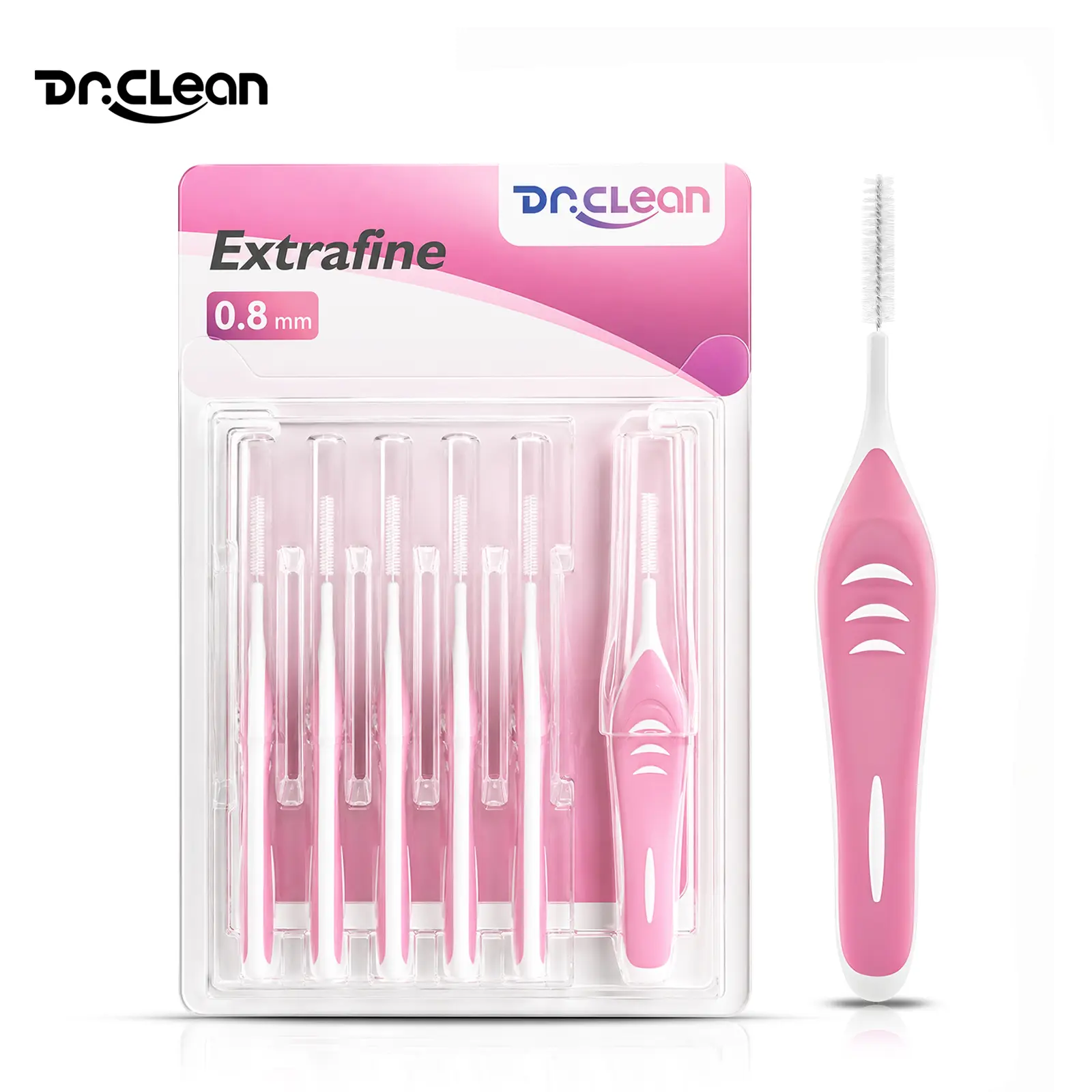 Dr.Clean Ultra-Tight Antibacterial Interdental Brush - Soft-Bristled Rectangle Interproximal Toothbrushes for Daily Oral Care, Plaque Removal, Healthy Gums, Braces, Crowns, Bridges, Office Use, 4 Packs of 6 (24 Total) Mini Disposable Oral Care Tools, Adul