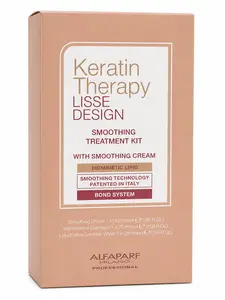 Alfa Parf Keratin Therapy Lisse Design Haircare Smoothing Treatment Kit - Plant-Infused Shampoo, Frizz Control, Nourishing Cream, Hydrating Oil