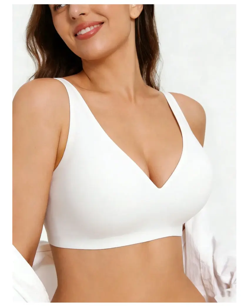 Women's Deep V Push-Up Wire-Free Jelly Bra Set, Comfortable And Soft Women's Fashion Bra, Deep V Seamless Bra, Leopard Print Sexy Women's Lingerie Womenswear Elegance Everyday Everyday Love Outfits Piece Style Piece