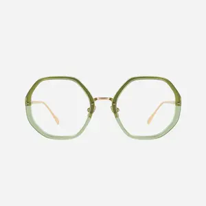「TIJN-Classic-Tica」Metal & TR90 Glasses for Women Funky Geometric Shape with Ultra-chic Metal Arms Eyeglasses