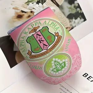 1 Alpha Kappa Alpha Sorority Cup - Pink Green Greek Letters, BPA Free Leak-Proof Stainless Steel Insulated Cup, Elegant Sorority Design, Suitable for Home, Travel, Office - AKA Member Birthday/Christmas Gift, Travel Drinkware, Decorative Pattern, Durable