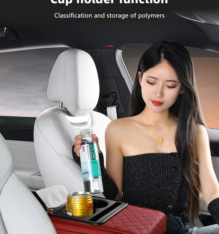 Car interior accessories armrest box storage bag for storage and organization of universal car interior accessories, cup holder and mobile phone storage cabinet for long-distance driving travel, car center console armrest pad, multi-function storage bag Car interior accessories armrest box storage bag for storage and organization of universal car interior accessories, cup holder and mobile phone storage cabinet for long-distance driving travel, car center console armrest pad, multi-function storage bag