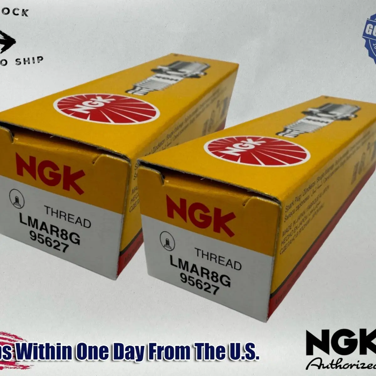 NGK Genuine OEM Authentic Spark Plugs LMAR8G - 2 PACK