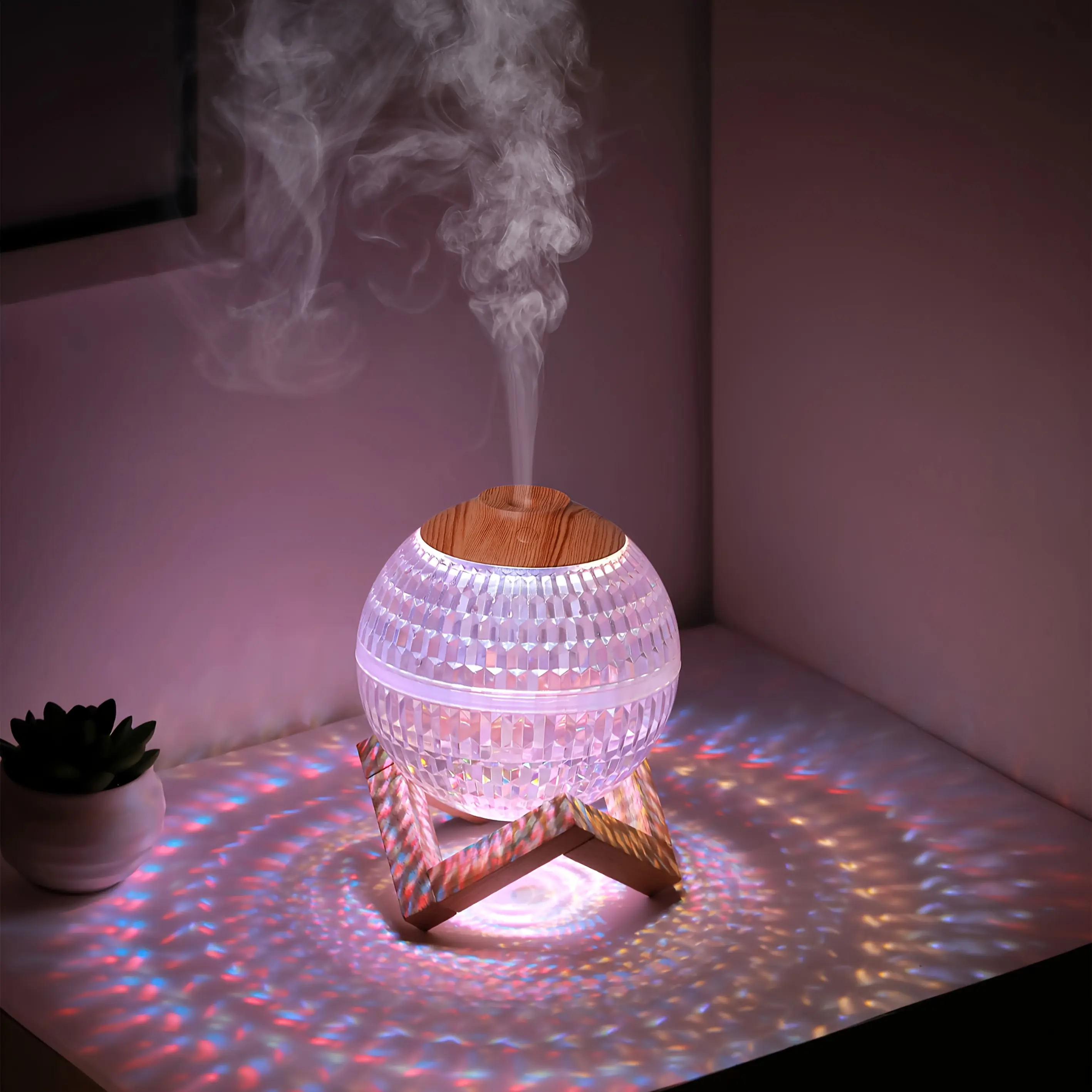 Crystal Ball Humidifier Colorful Night Light Creative Silent Fog Quantity Atomization Silent Humidification Timed Power Off Safety Protection, Humidifiers For Home Large Capacity, Table Humidifier, Humidifier For Office, Cordless Humidifiers For Home
