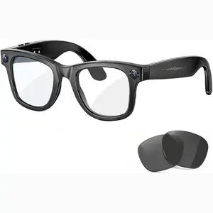 AI Smart Glasses with Camera, 8MP HD Camera Glasses, 1080P Audio -Video Recording Bluetooth Glasses, Voice Assistant, Real-Time Translation Black Wearable