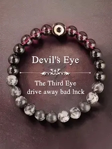 Evil Eye Protection Bracelet, Handmade Snowflake Crystal Beaded Jewelry, Fashion Accessory for Men & Women, Perfect Gift