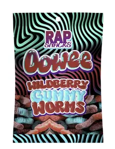 Rap Snacks Oowee Wildberry Candy Gummy Worms (5.3 oz)
