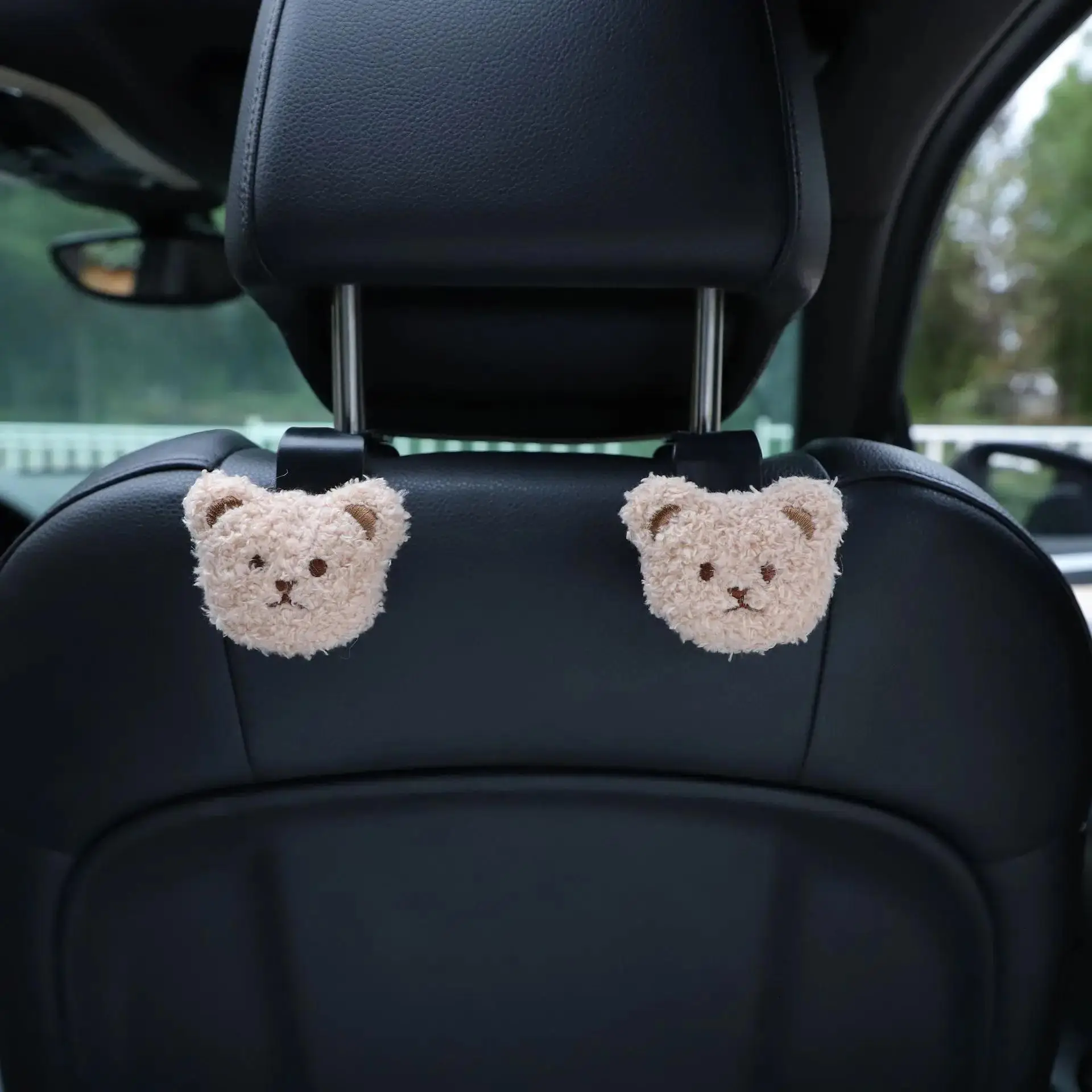 Cute Bear Design Car Seat Back Hook, Creative Multifunctional Seat Back Hanging Hook, Car Interior Accessories, Car Organizer, Holder