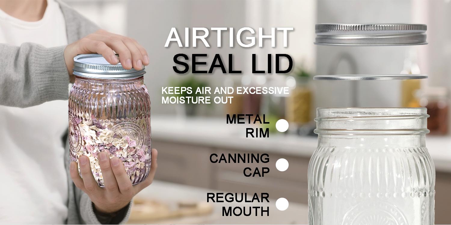 4/6 Pack 32 oz Sunflower Print Clear/ Blue/ Green/ Pink Wide Mouth Mason Jars for Preserving,Jam,Honey for Storing All kinds of Food