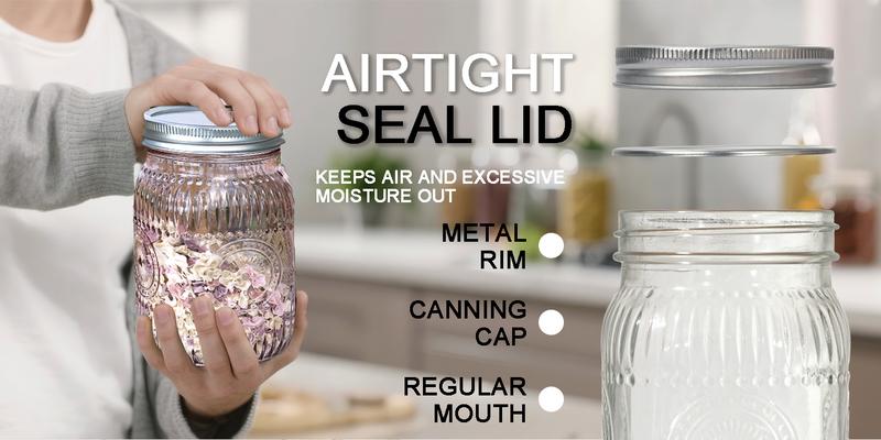 4/6 Pack 32 oz Sunflower Print Clear/ Blue/ Green/ Pink Wide Mouth Mason Jars for Preserving,Jam,Honey for Storing All kinds of Food