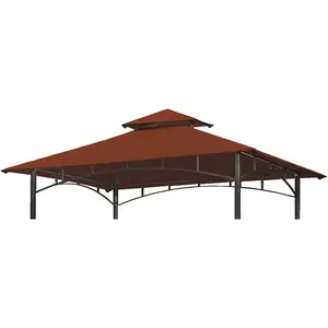 Grill Gazebo Canopy Replacement Cover 5x8 BBQ Shelter Top (Rust Red)