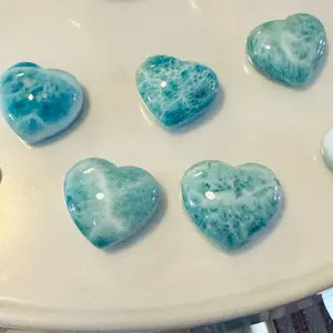 Larimar Heart - Exotic Minerals Unique Shape Natural Allure High Quality Gemstone Statement of Elegance