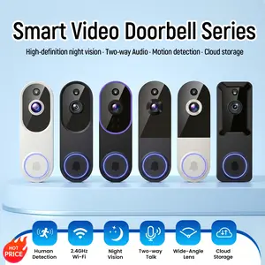 2K Wireless Camera Smart Doorbell 166 °   Wide Angle Video Surveillance Two Way Voice Intercom Cloud Storage Rechargeable Battery AI Human Detection 2.4G WiFi Clear Night Vision