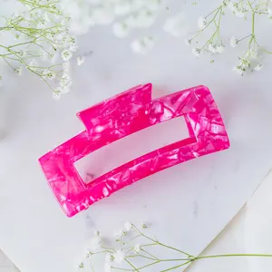 Fuchsia Marble Claw Clip