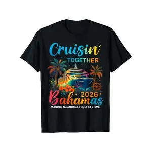 'S & 'S Short  [100% Cotton] 100% Cotton Bahamas Family Cruise 2026 T-Shirt Comfortable Men'S Crew Neck Soft And Breathable Moisture-Wicking Casual Summer Wear Essential Fashion, Parties, Beach And Sports, Plus Size