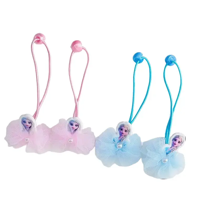 Disney Frozen Elsa Hair Tie - Soft Comfortable Material Iconic Blue & White Colors Standard Size Fun Accessory for Styling