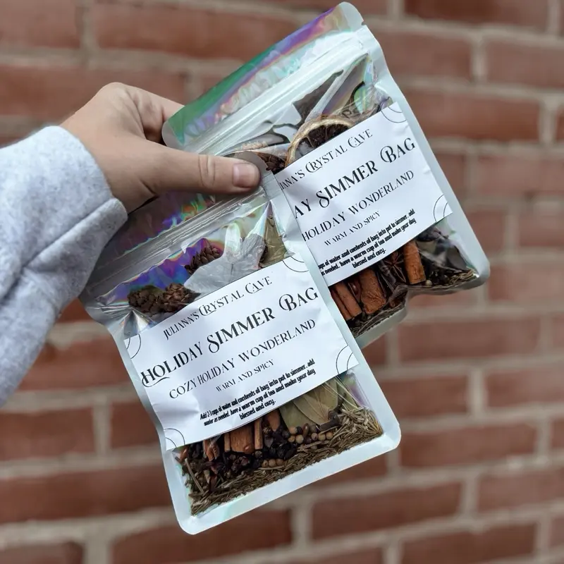 Juliana's Crystal Cave Holiday Simmer Pot Bag for Festive Aromatherapy and Relaxation