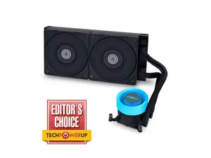 Lian Li Galahad II Lite Liquid Cooler 240mm Performance PBT FansCustomizable Pump ARGB Blockhead & Switchable Lid  28mm PBT Fan, ARGB Side Light Strips for LGA 1700/AM5/AM4 (GA2L24PB)