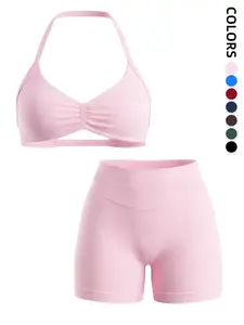 Women's Strapless Sports Bra with Shapewear Shorts, Lightweight Seamless Design, Ideal for Workout and Daily Wear, Comfortable Fit