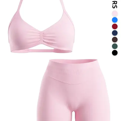Women's Comfortable Versatile Sports Bra & Shapewear Shorts, Lightweight Seamless Design, Ideal for Workout Athletic Wear and Daily Wear, Sporty Bra Set