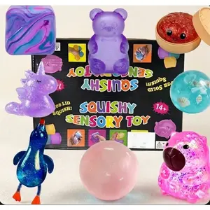 7-Piece Set Blind Box Malt Sugar Stress Relief Fidget Toys, Sensory Bundle, Creative Slow-Return Squishy, Party Gift, 7 Different Styles
