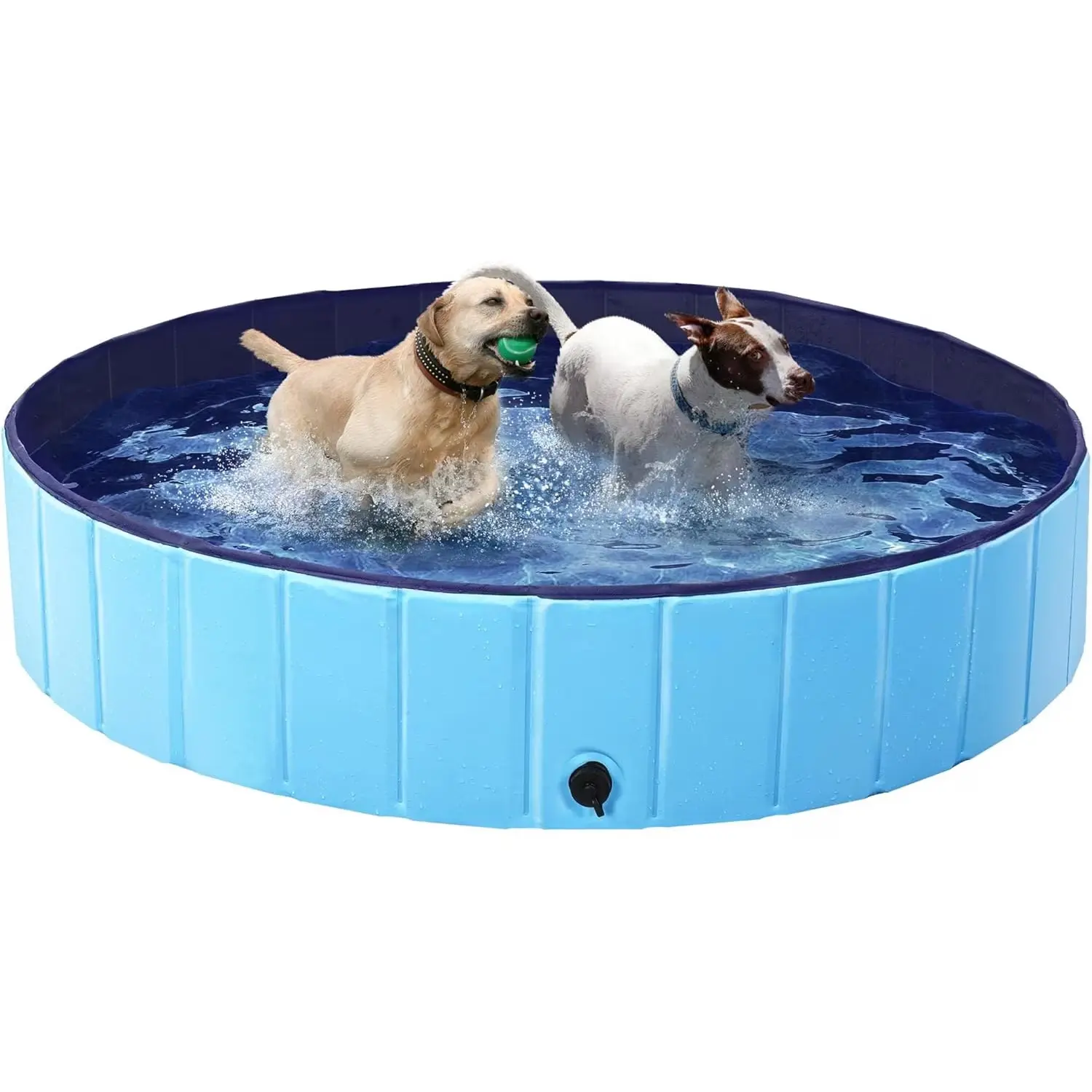 Foldable Dog Pool, PVC Pet Swimming Pool, Portable Dog Pool Bathtub for Pets to Swim and Bath, 47.2" x 11.8" Blue