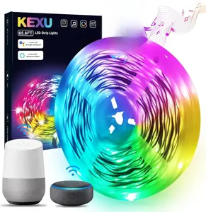 Smart WiFi Led Strip Light 50ft Led Lights for Bedroom with App Control and Music Sync Compatible with Alexa and Google Assistant. Luces Led