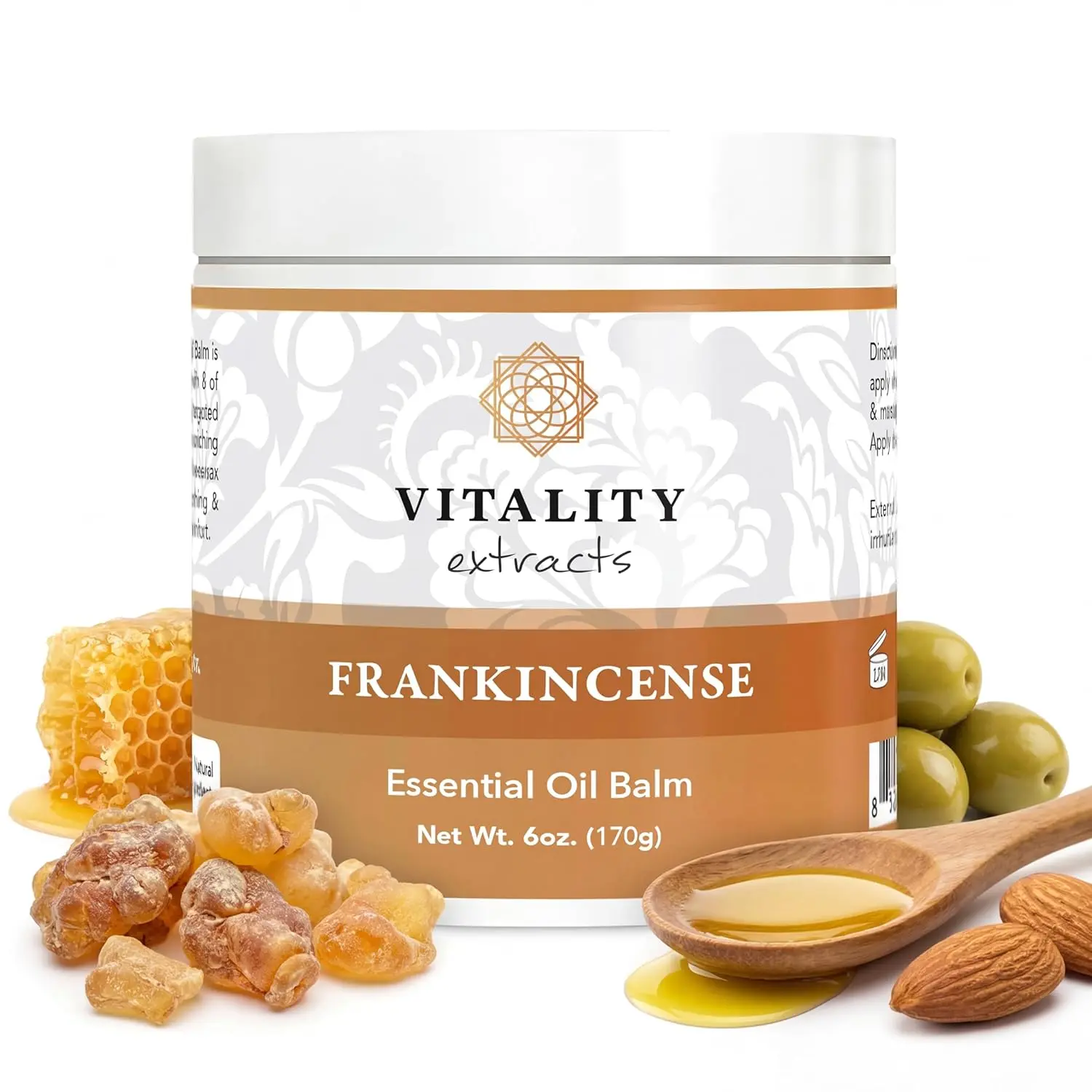 Extracts Frankincense Balm - 6oz, Boswellia Serrata, Beeswax, Olive Oil, Moisturizer for Dry, Cracked Skin, All Skin Types