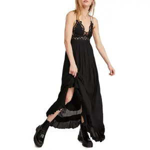 FREE PEOPLE: ADELLA BLACK MAXI DRESS