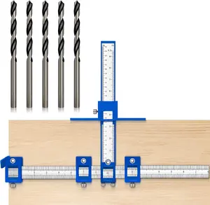 Cabinet Hardware Jig, Cabinet Handle Jig, Cabinet Hardware Template Tool, Punch Locator Drill Guide for Handle Knob Pull Installation of Door and Drawer woodworking tools