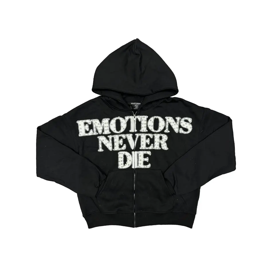 Black 'End' Rhinestone hoodie - TikTok Shop
