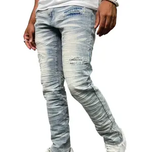 Men Washed Denim Jeans