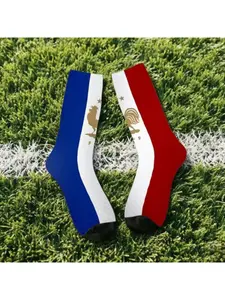 1 Pair Hip Hop Retro France Crazy Men's compression Socks Unisex Football Harajuku Seamless Printed Funny Novelty Happy Crew Sock Match Day Essentials