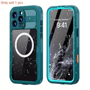 Waterproof Phone Case for iPhone 16 Series, Magnetic Shockproof Cover with Built in Screen Protector and Camera Lens Guard, Full Body Dust-Proof Protection