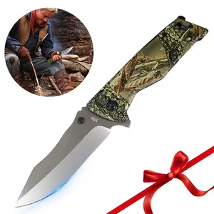 Multifunctional Pocket Knife, Stainless Steel Folding Knife with High Hardness for Camping