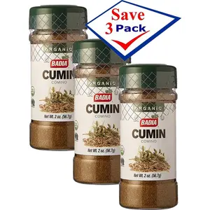 BADIA Organic Ground Cumin Spice, 2 oz, Pack of 3 - Ginger-Infused for US Vegetable Dishes, yes