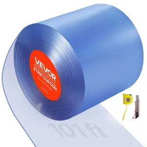 summervibes Thermal Insulated Plastic Curtain Bulk Roll, 101 ft x 12 in Transparent PVC Strip, Plastic Curtains for Supermarket, Warehouse Doorways, Thermal Insulated Curtain