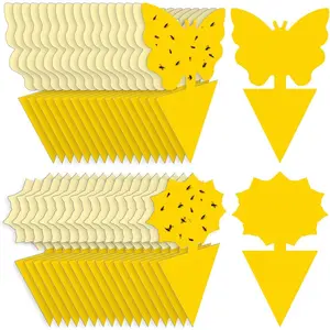 Fruit Fly Traps Fungus Gnat Traps Yellow Sticky Bug Traps 36 Pack No Harm and Odorless for Indoor Outdoor Use Protect The Plant